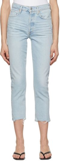 Citizens of Humanity Blue High-Rise Straight Jeans