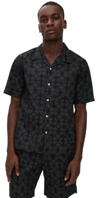 Universal Works Printed Road Shirt Navy L