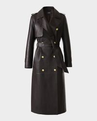Gael-NV Croc-Embossed Leather Trench Coat