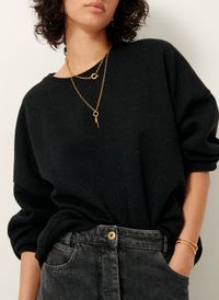 Sessun - Sweat col rond en coton mélangé - Taille L - Noir