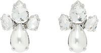 Simone Rocha Silver Victorian Faux-Pearl & Crystal Floret Stud Earrings