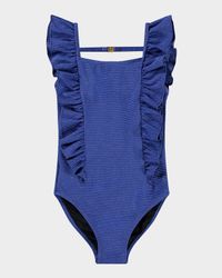 Girl's Nathalie Sparkly One-Piece Swimsuit, Size 4-6