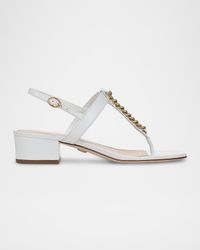 Andie Leather Chain Slingback Sandals