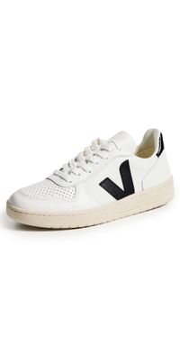 Veja V-10 Lace Up Sneakers Extra White/Black 40