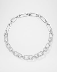 SO MOVE XL 18K WHITE GOLD PAVE DIAMOND NECKLACE