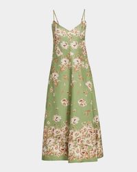 Mae Floral Linen Midi Dress