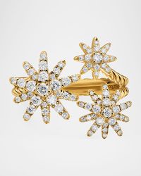 Starburst Multi Star Ring with Diamonds in 18K Gold, 17.7mm