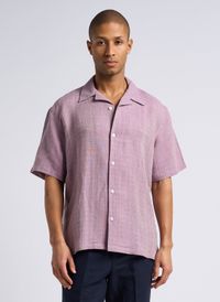 Samsoe Samsoe - Chemise manches courtes tissée - Taille XL - Rose