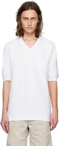 Hugo White Jacquard Polo