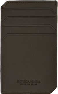 Bottega Veneta Khaki Intrecciato Piccolo Vertical Card Holder