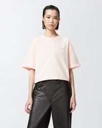 Pinko - T-shirt court avec logo brodé - Taille XL - Rose