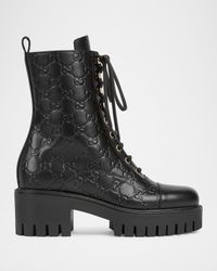 New Marmont GG Interlock Leather Combat Boots