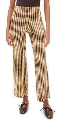 LE BOP Gingham Flare Pants Burgundy/Citrine XL