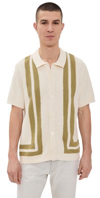 NN07 Ares Knit Button Down Polo Ivory M