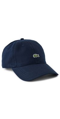 Lacoste Cotton Twill Front Logo Cap Navy Blue One Size