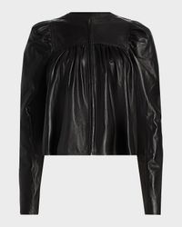Anouk Puff-Sleeve Nappa Leather Jacket