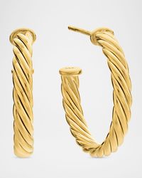 Cablespira Hoop Earrings in 18K Gold, 0.75"L