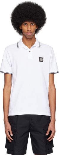 Stone Island White 22S18 Polo