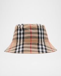 Kid's Check Bucket Hat, Size S-M