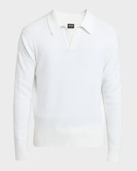Men's Melange Oasi Cashmere Polo Sweater