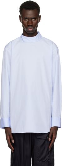 Dries Van Noten Blue Turtleneck Shirt
