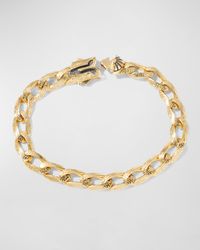 Men's 18K Yellow Gold Filigree Curb Chain Bracelet