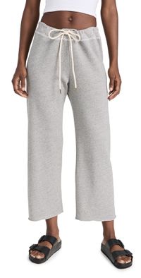 THE GREAT. The Wide Leg Cropped Sweatpants Varsity Grey 3