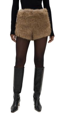 MSGM Faux Fur Shorts Beige 46