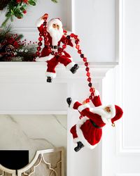 Traditional Poseable Santa Pair