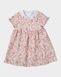 Girl's Embroidered Collar Floral Dress, Size 2-6