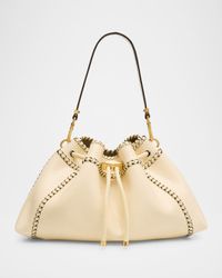 Bon Bon Drawstring Printed Leather Bucket Bag