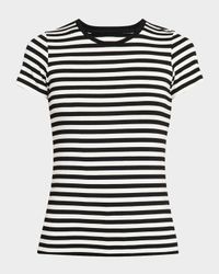 Soft Touch Crewneck Striped Jersey T-Shirt