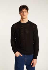 Maison Montagut - Pull en coton ajouré - Taille L - Noir