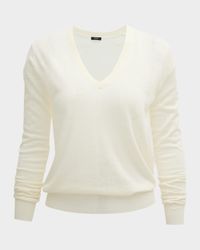 Cashair Cashmere V-Neck Long-Sleeve Shirt
