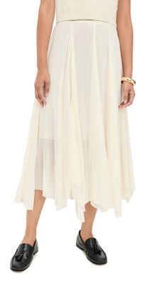 Pixie Market Asymmetric Midi Layered Skirt Cream S