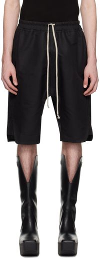 Rick Owens Short noir à cordon coulissant