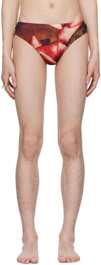 Jean Paul Gaultier Slip de bain rouge à images - Très Gaultier