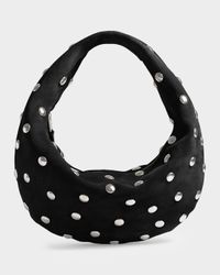 Olivia Medium Studded Suede Hobo Bag