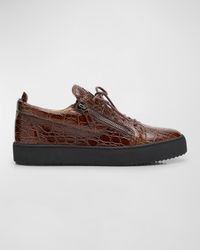 Men's Morpheus Croco Dual-Zip Sneakers