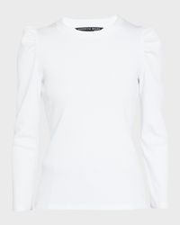 Britney Puff-Sleeve Cotton Top