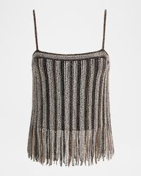 Chi Embellished Fringe Top