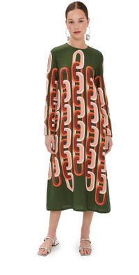 La DoubleJ Long Sleeve Midi Swing Dress Prometheus Placée S