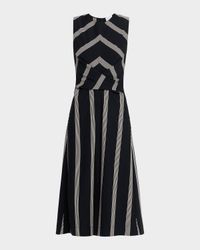 Theo Stripe Ponte Midi Dress
