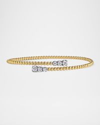 14K White and Yellow Gold Bujukan Graduating Diamond Bypass Bangle