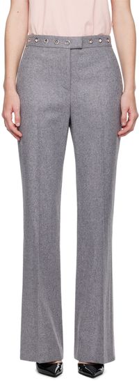 MSGM Gray Eyelet Trousers