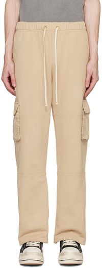 Les Tien Pantalon cargo beige à cordon coulissant