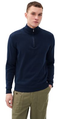 Polo Ralph Lauren Original Label Cotton Jersey Half-Zip Sweater Bright Navy XL