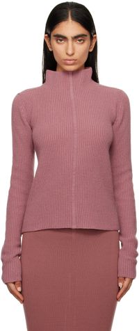 Rick Owens Pink Porterville Headon DBL Lupetto Turtleneck