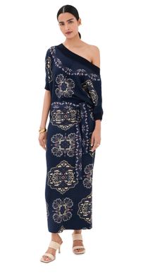 Figue Kristi Sweater Dress Kaleidoscope Medallion Navy XL