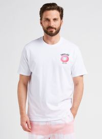 Edwin - Tee-shirt col rond imprimé en coton - Taille XL - Blanc